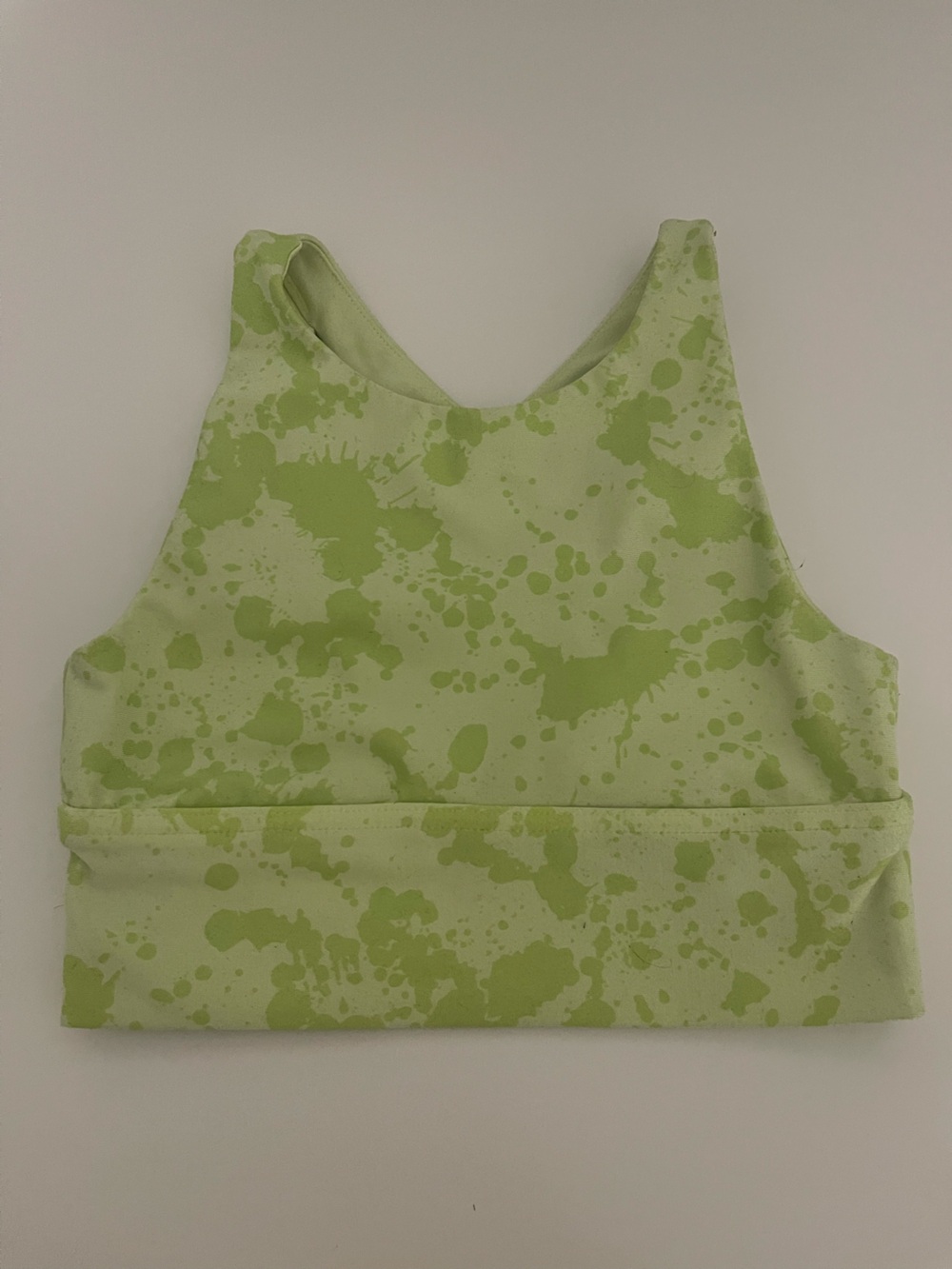 DSG Light Green Splatter Active Top Dance Top excellent condition CM